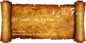 Örmény Frida névjegykártya
